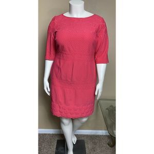 Julia Jordan 16W Dress Coral Plus Size Shift Dress